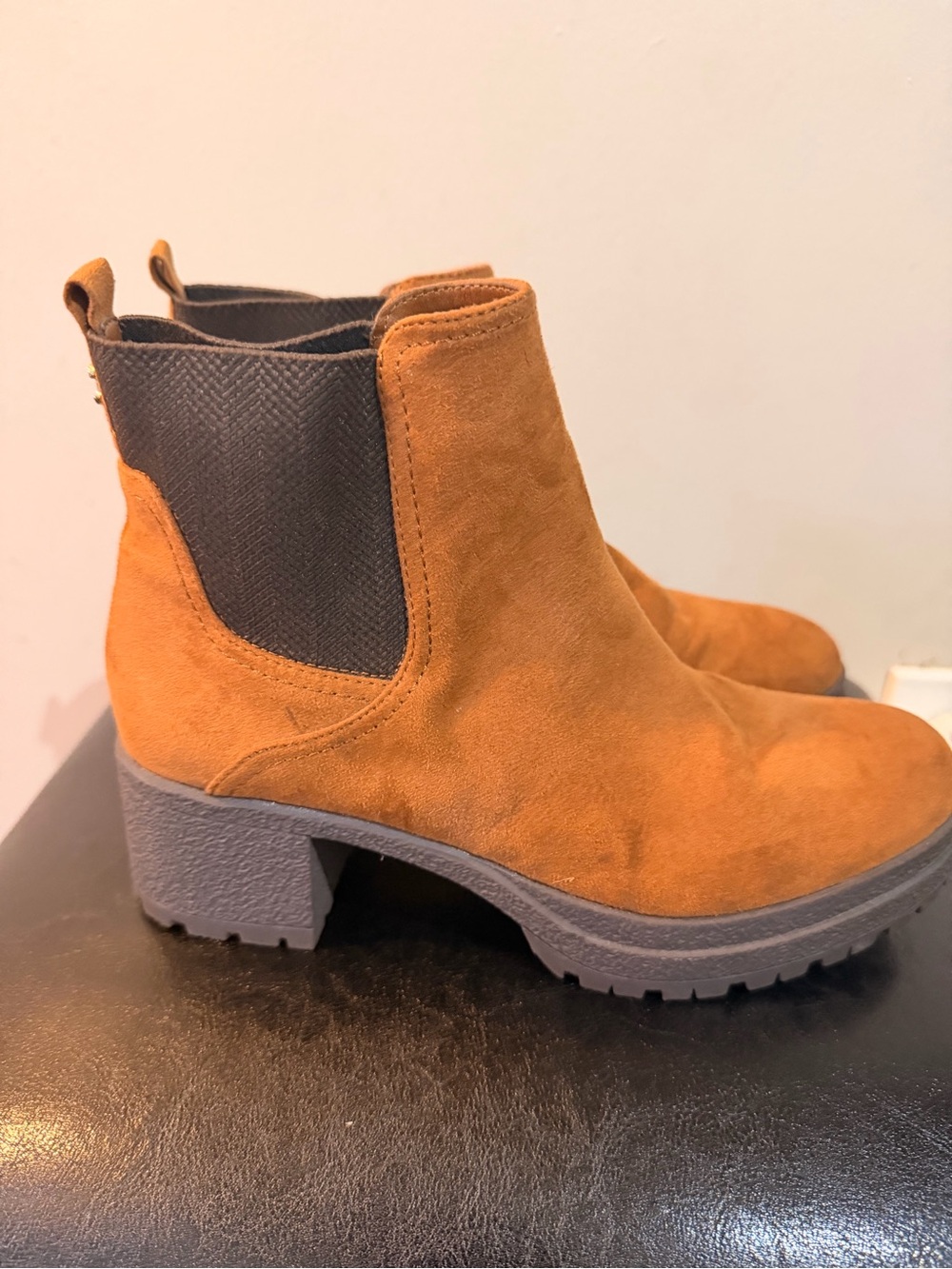Circus By Sam Edelman Women's Suede Chelsea Booties in Cognac